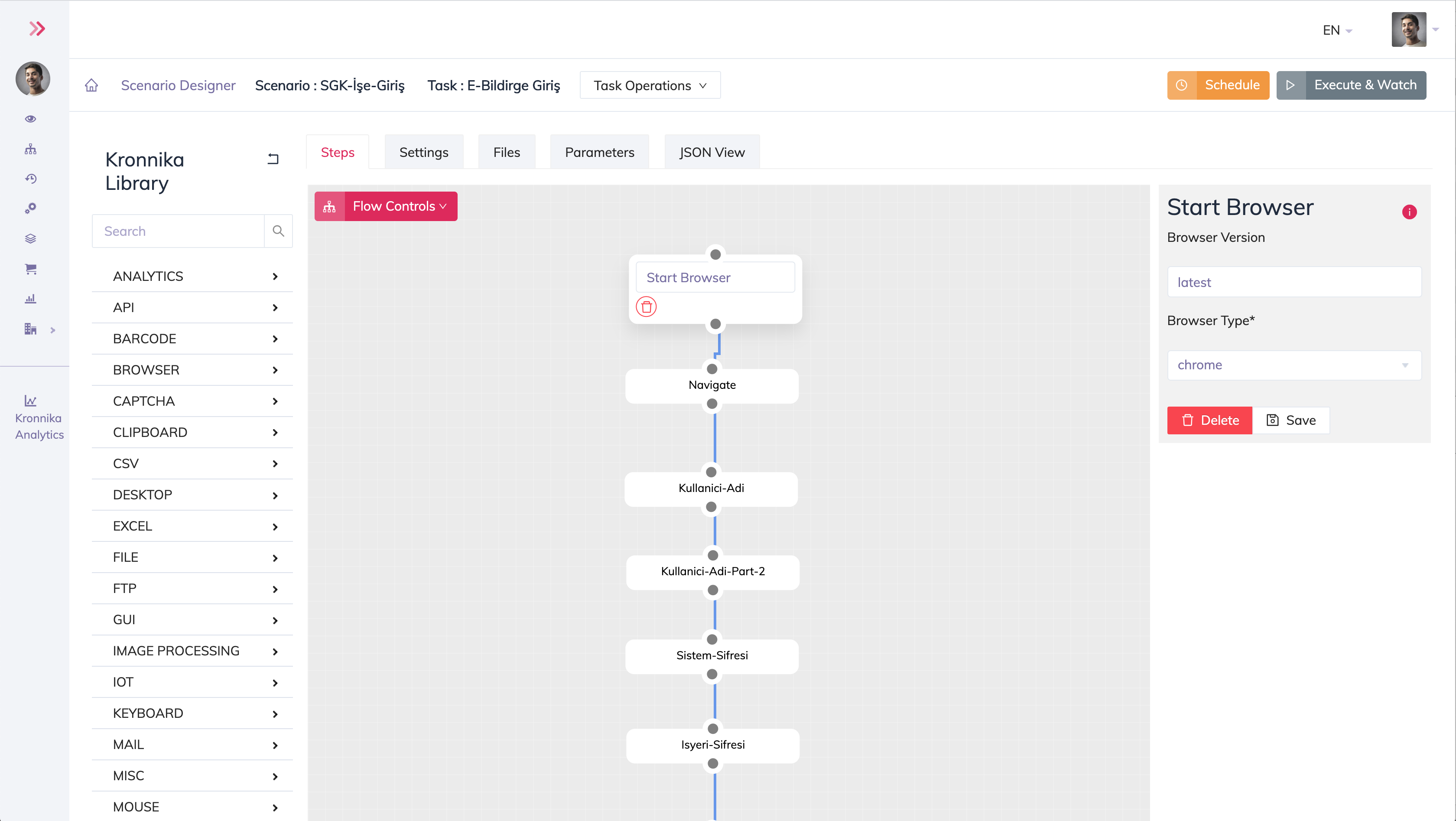 Kronnika digital workforce Software - Designer Task