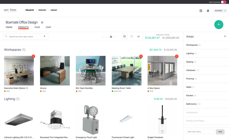 Gather screenshot: Gather product tab