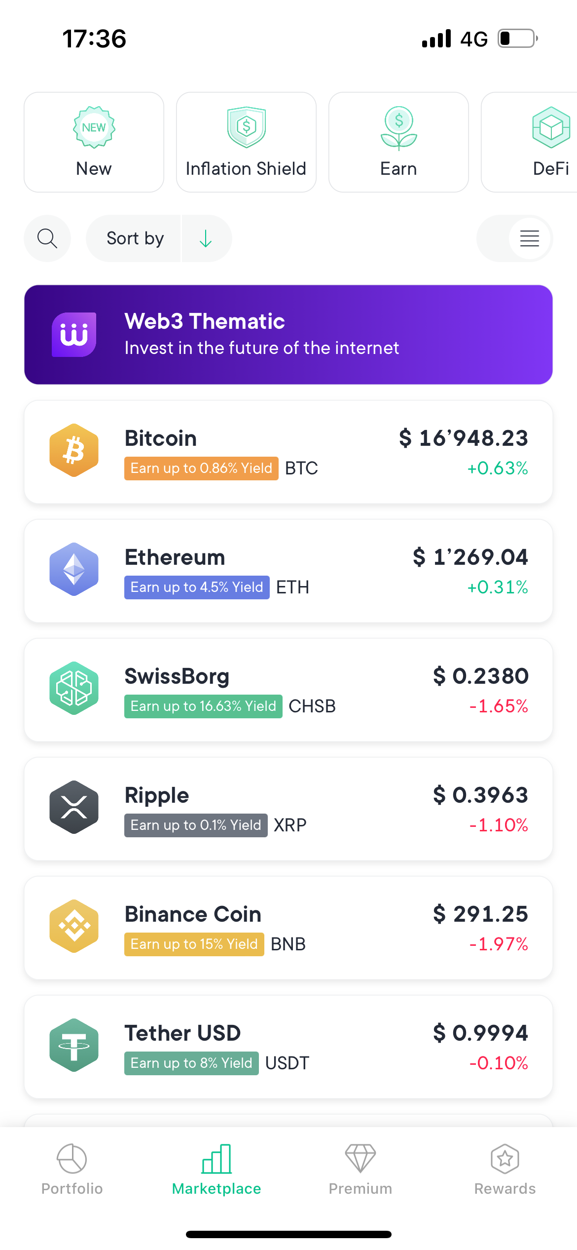 Buy your favourite crypto from a selection of 50+ available assets