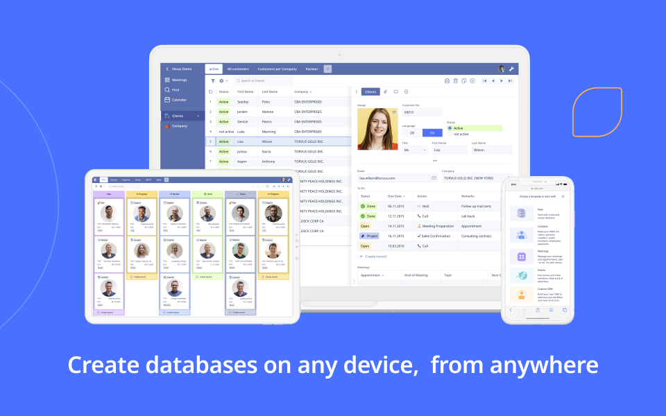 Create databases on any device, from anywhere