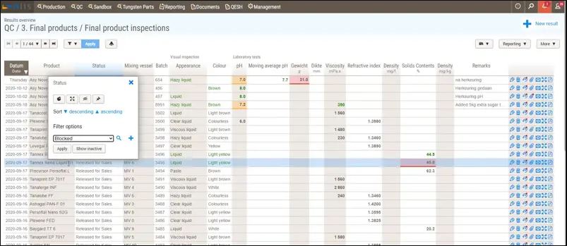 AlisQI filtering information