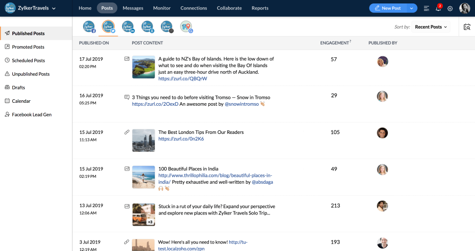Zoho Social Software - 2