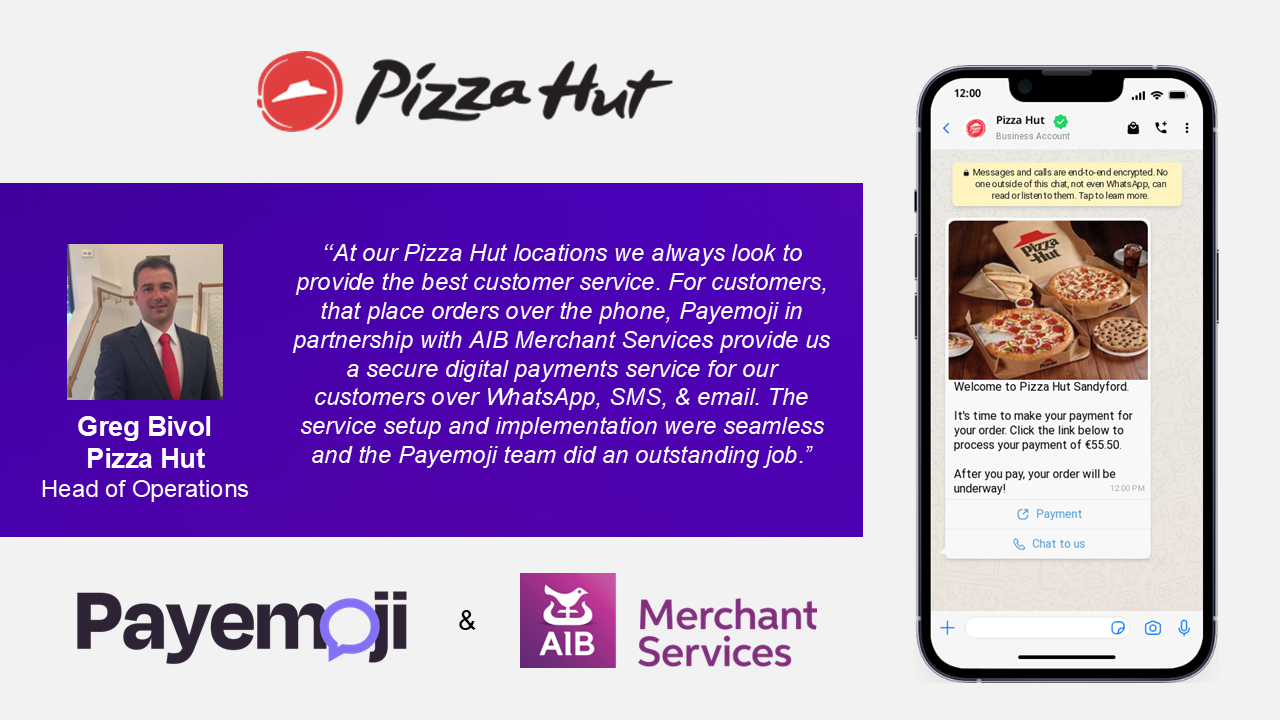 Payemoji screenshot: Pizza Hut AI powered Payments