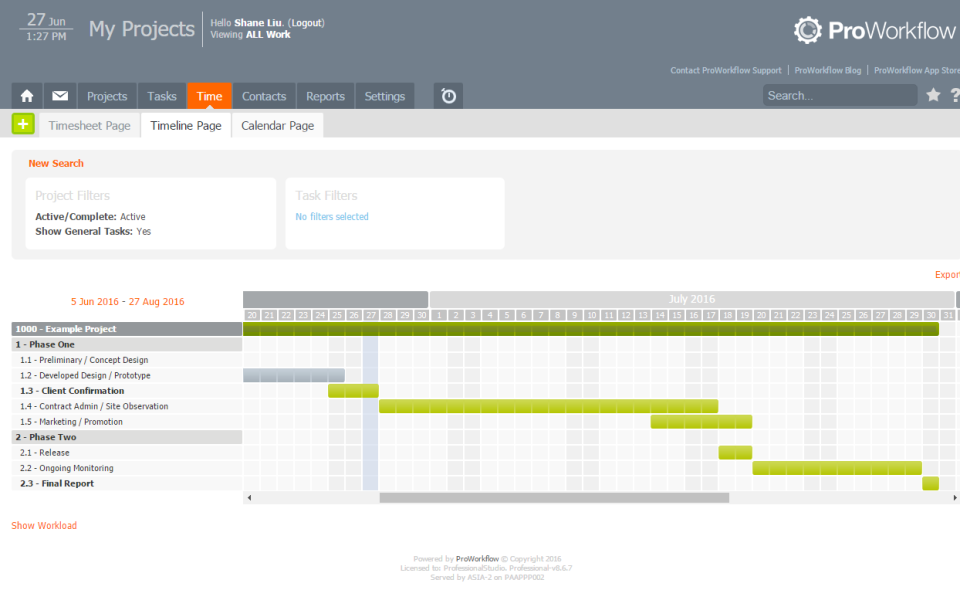 Gantt Timeline