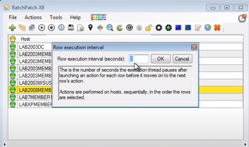 BatchPatch row execution interval