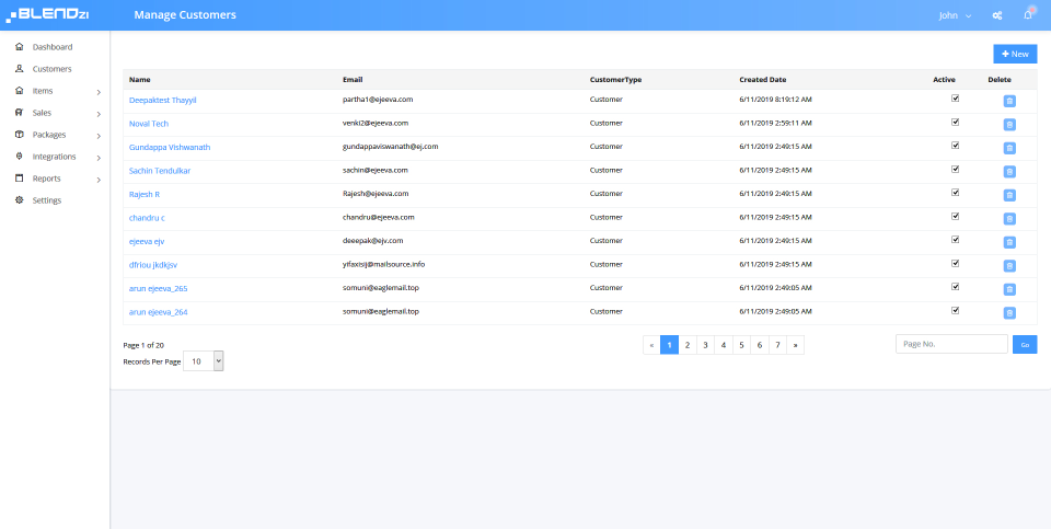 Blendzi customer management