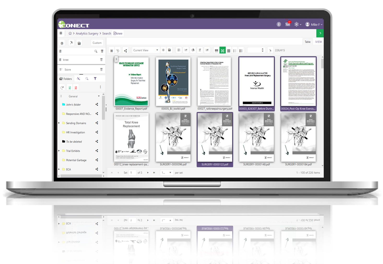 iCONECT screenshot: Thumbnail View