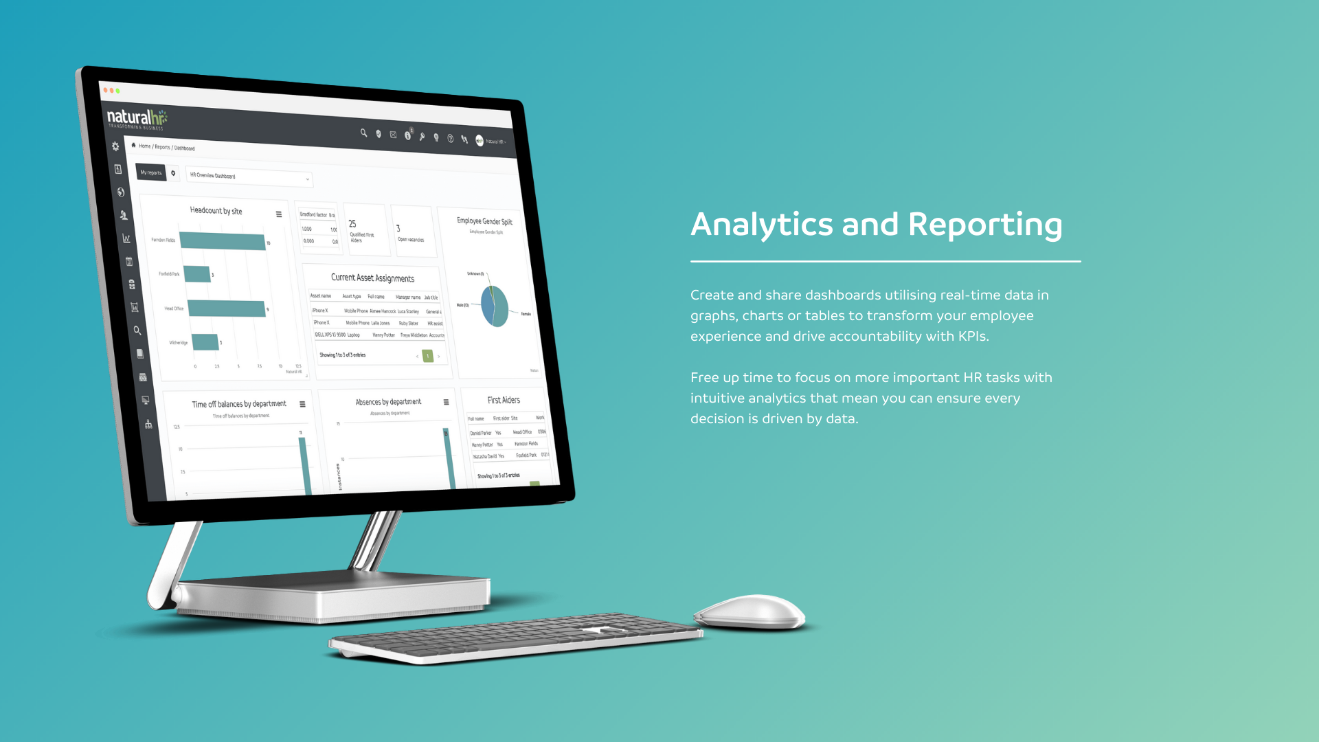 Create and share dashboards utilising real-time data in graphs, charts or tables to transform your employee experience and drive accountability with KPIs.