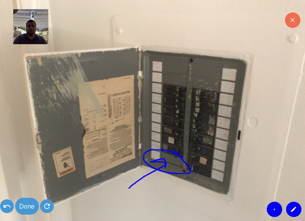 Griot Technology screenshot: Video calling across mobile devices and computers