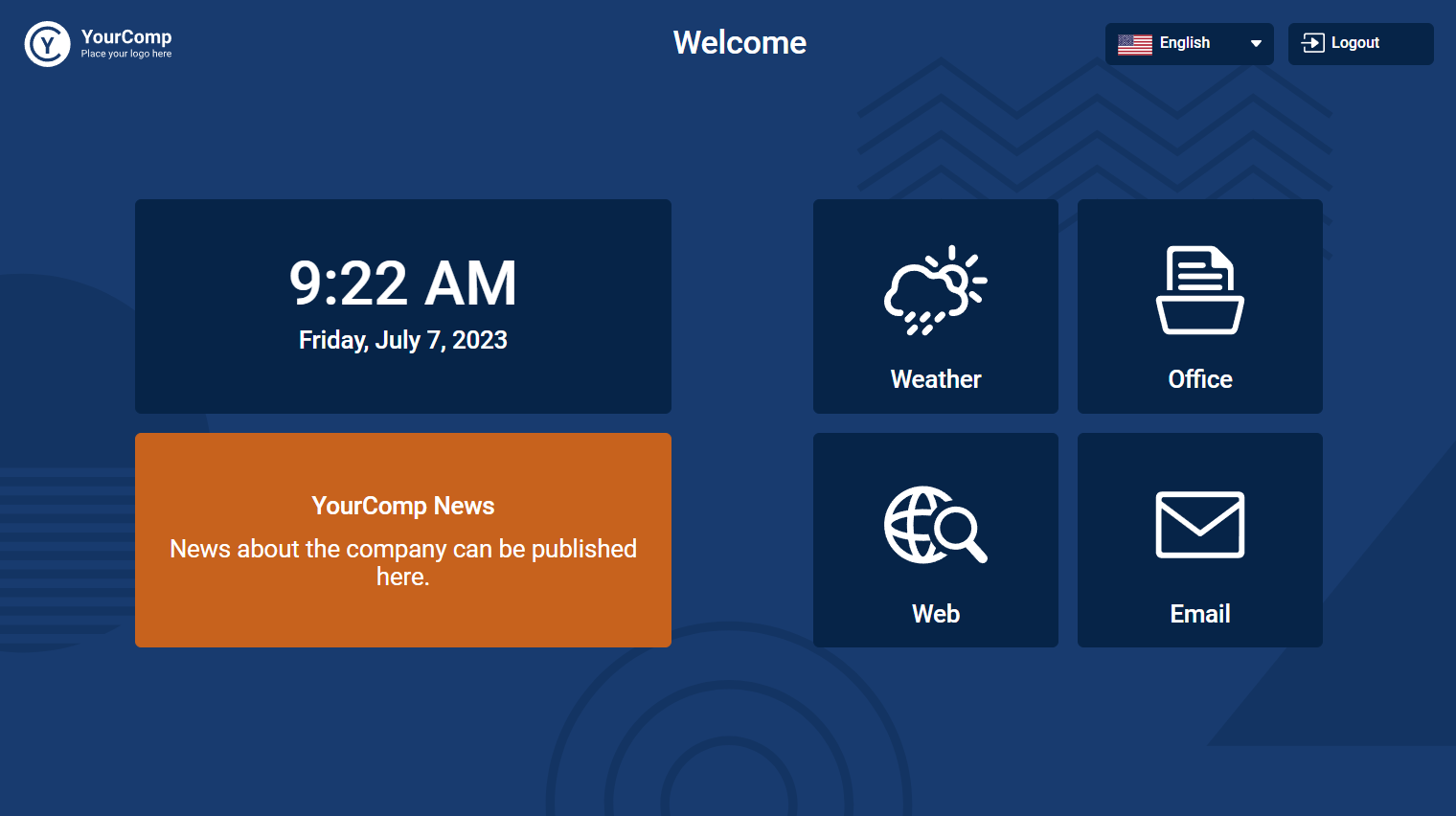 SiteKiosk screenshot: Start Screen Template