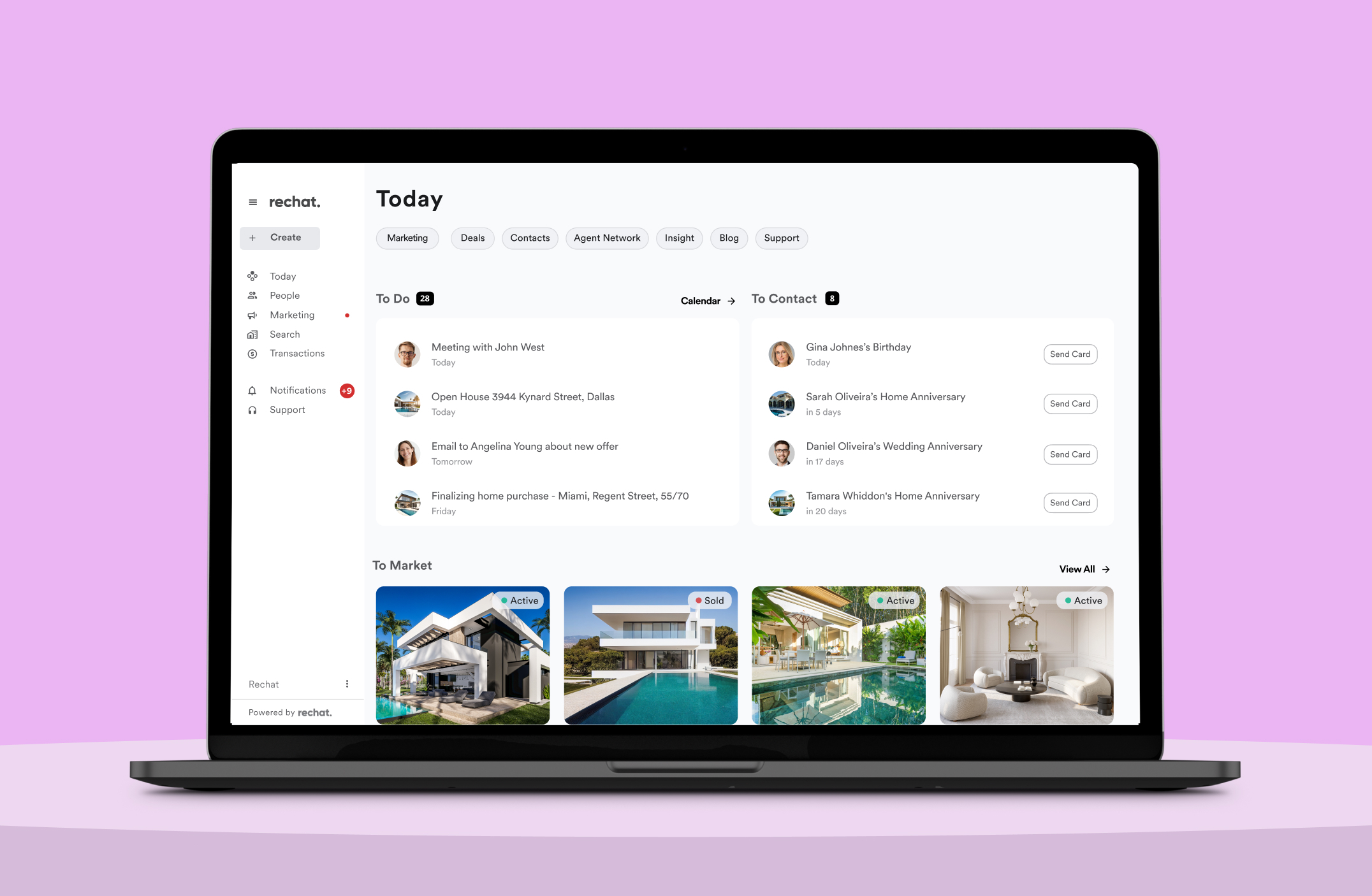 Rechat screenshot: Rechat Home