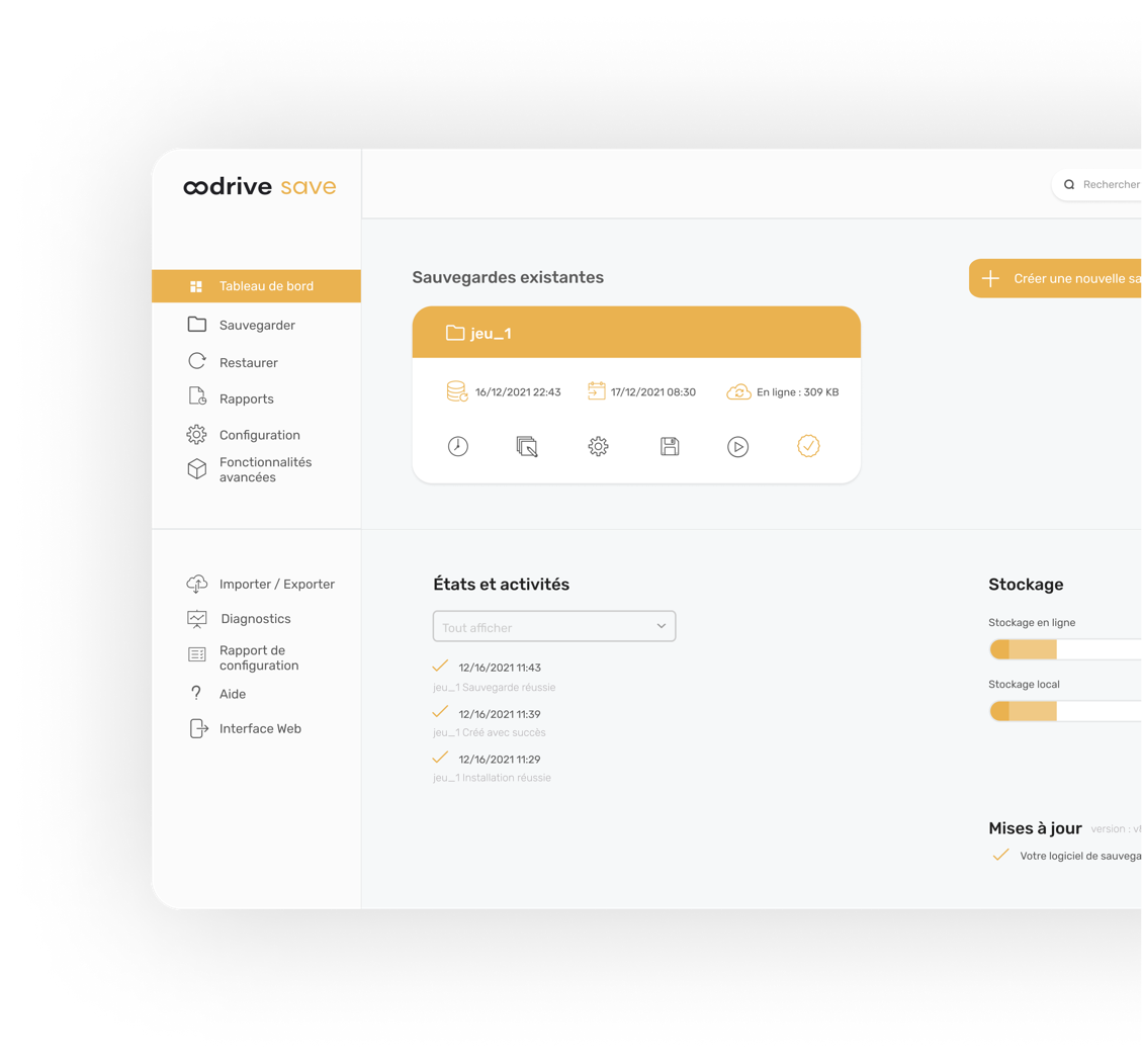 Oodrive Save screenshot: Oodrive Save dashboard