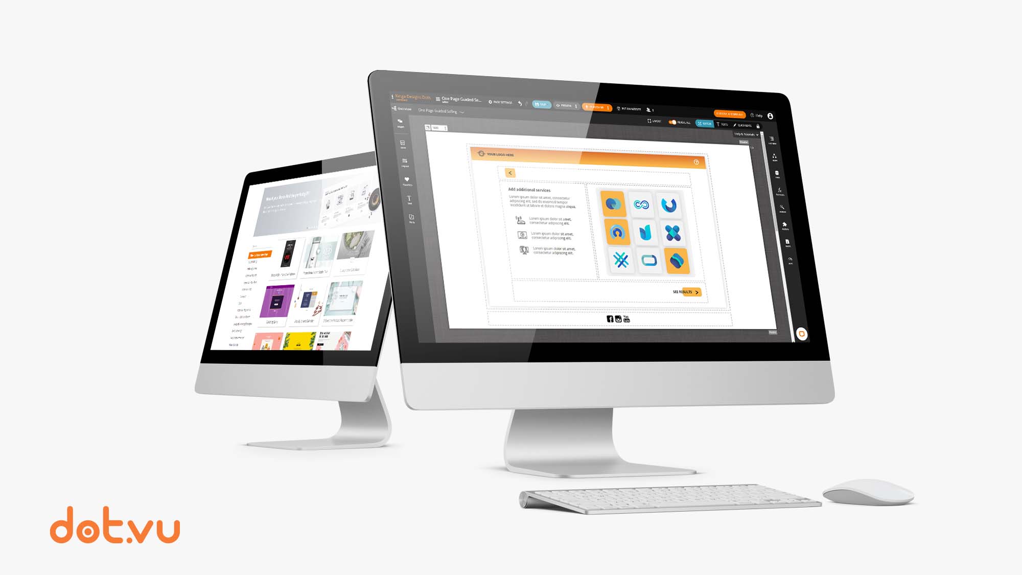 Dot.vu screenshot: With Dot.vu you can create engaging Interactive Content of any kind. Our Interactive Content Editor offers many different building blocks to help you realize your projects without writing a single line of code.