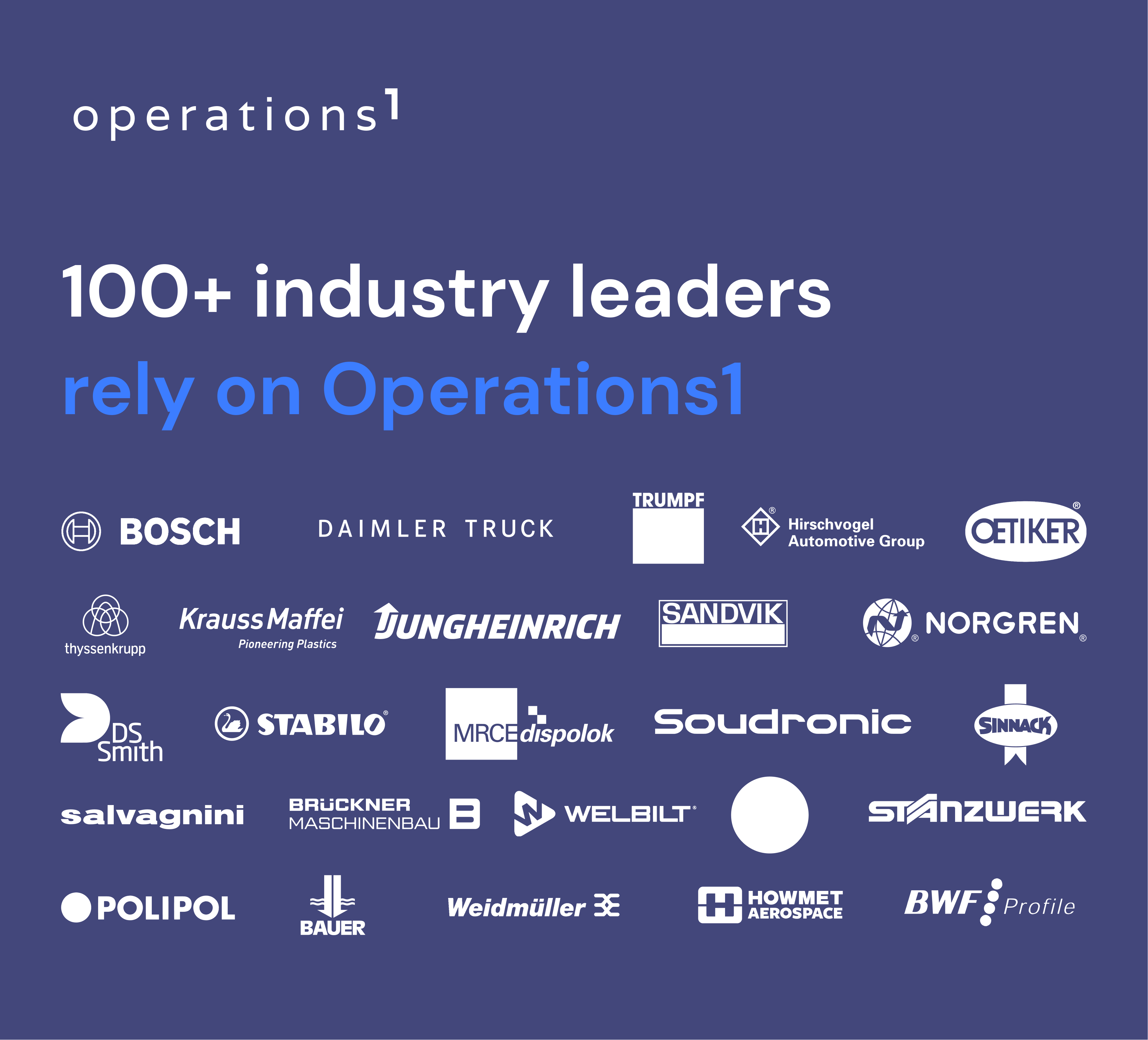 Industry leaders rely on Operations1