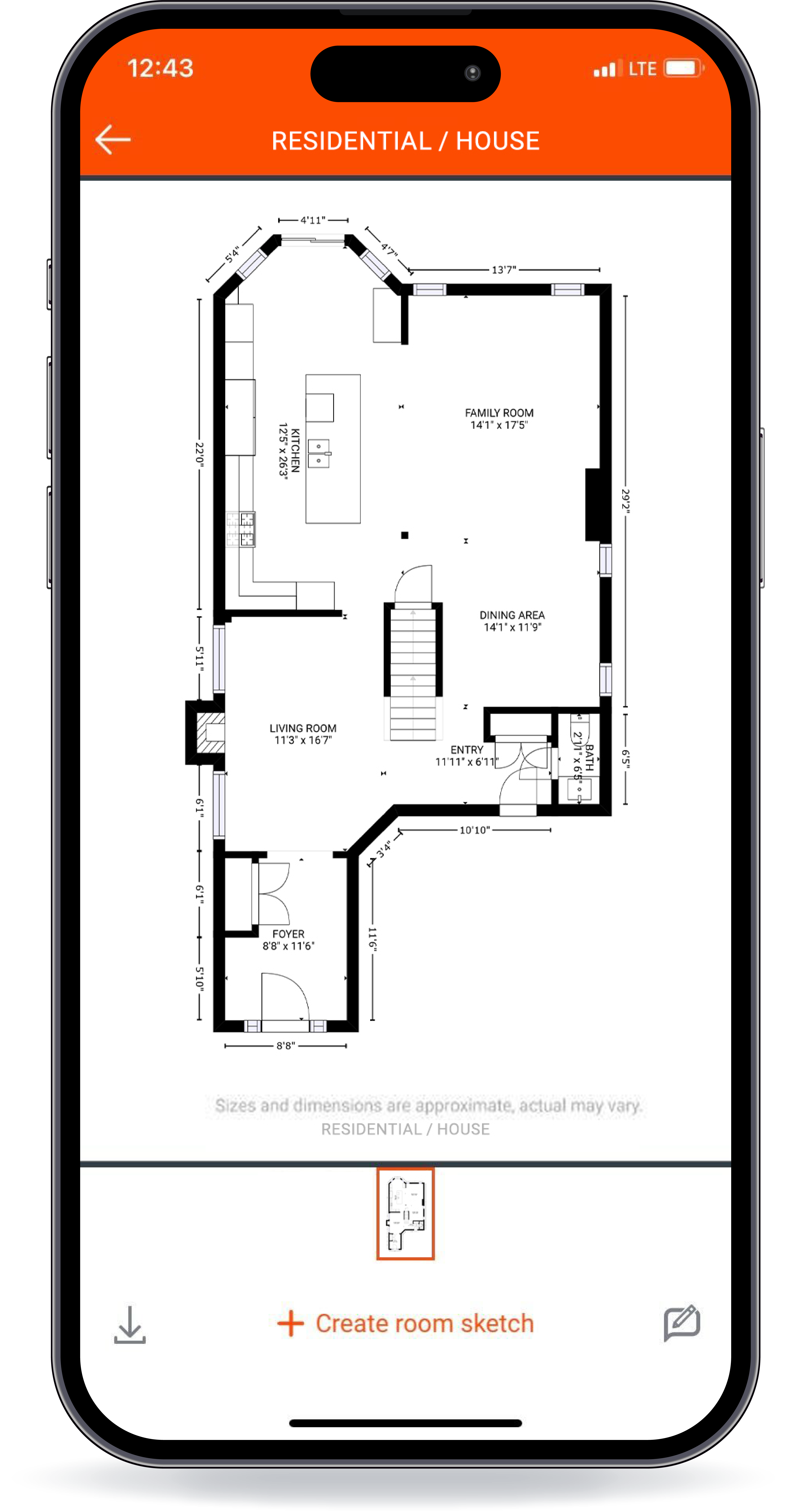 Capture and view 2D property floor plans directly from your smart phone.