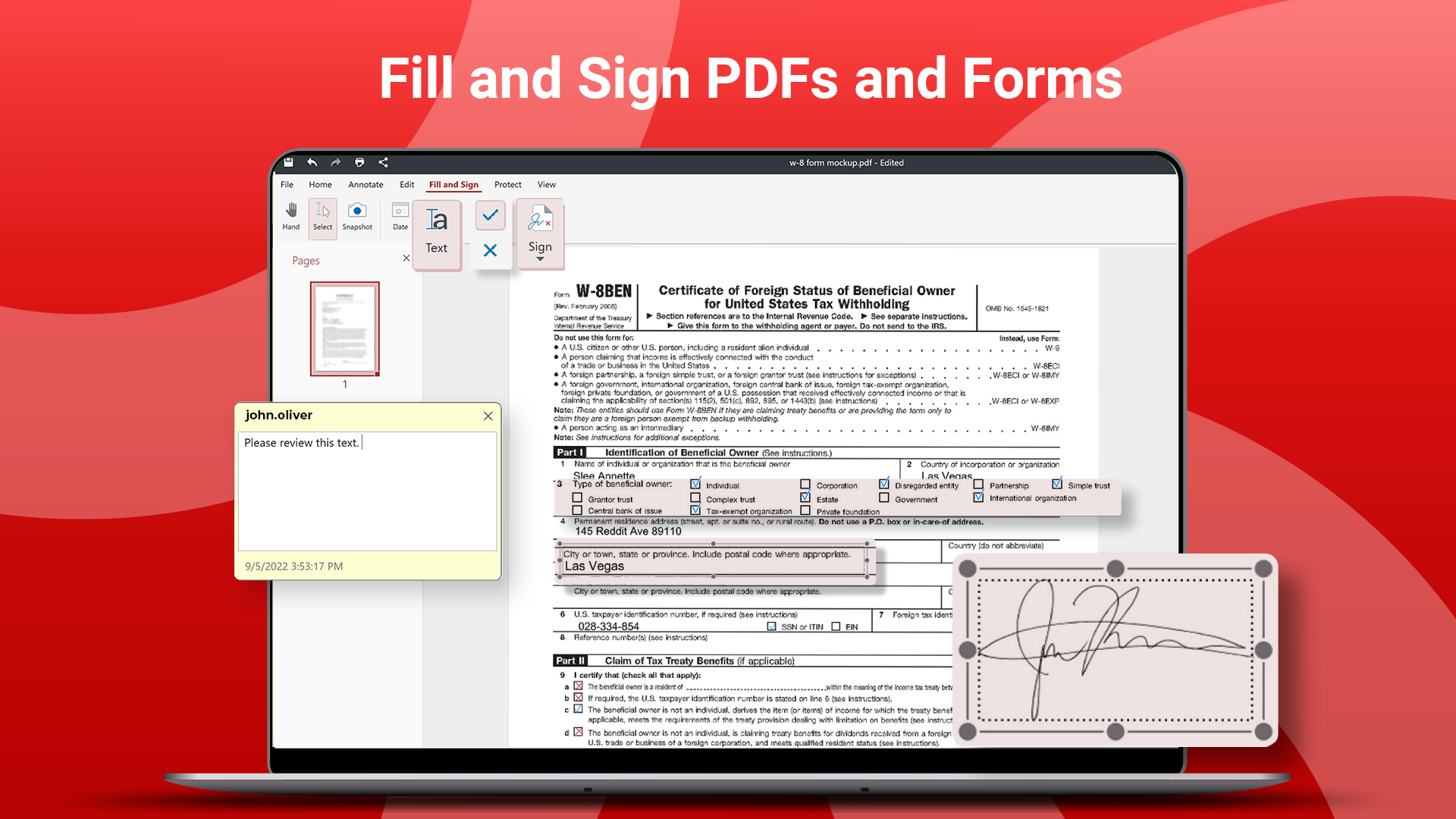 Fill and Sign PDFs and Forms