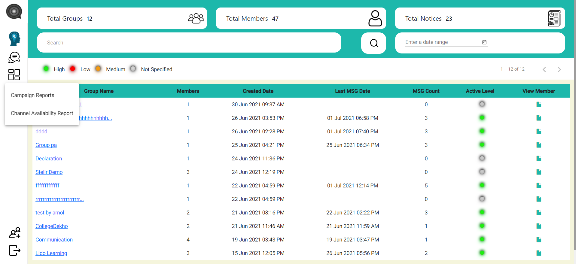 EchoApp Software - Campaign report