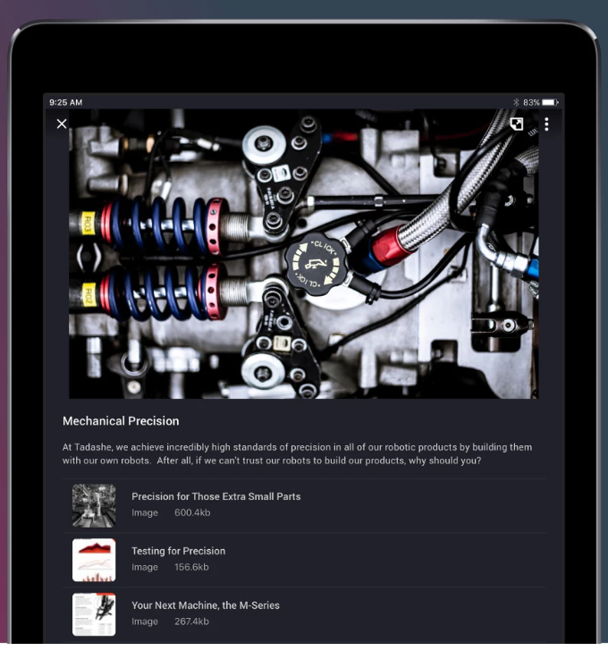 BAM! screenshot: Access specifications and warranty documents quickly
