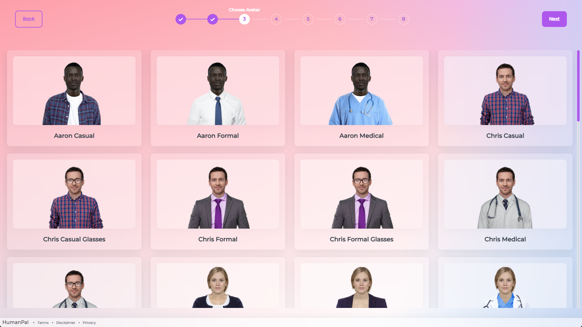 HumanPal Software - Select From A Wide Variety of AI Human Presenters