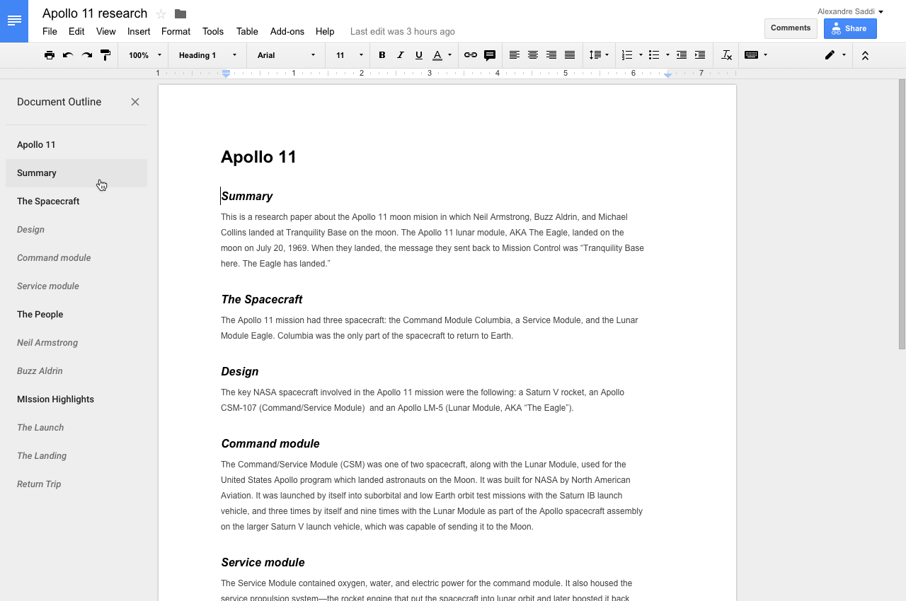 Google Docs file