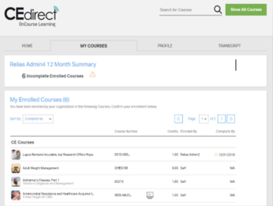 CE Direct enrolled courses