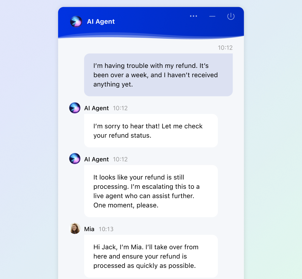 Comm100 AI Agent screenshot: Comm100 AI Agent