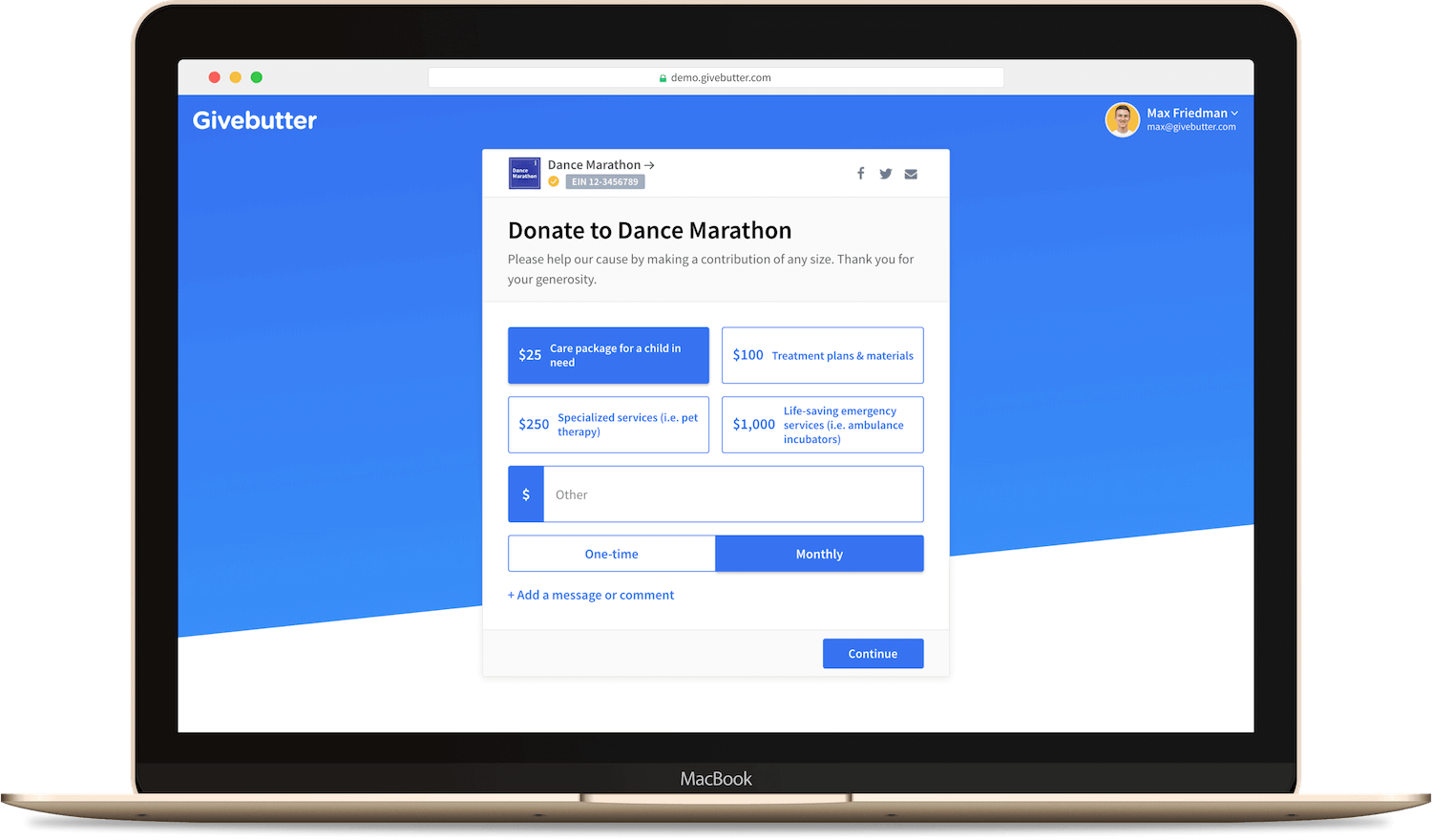 Givebutter Software - Collect one-time and recurring donations via Venmo, Apple/Google Pay, PayPal, and more using a fully-customizable payments form.