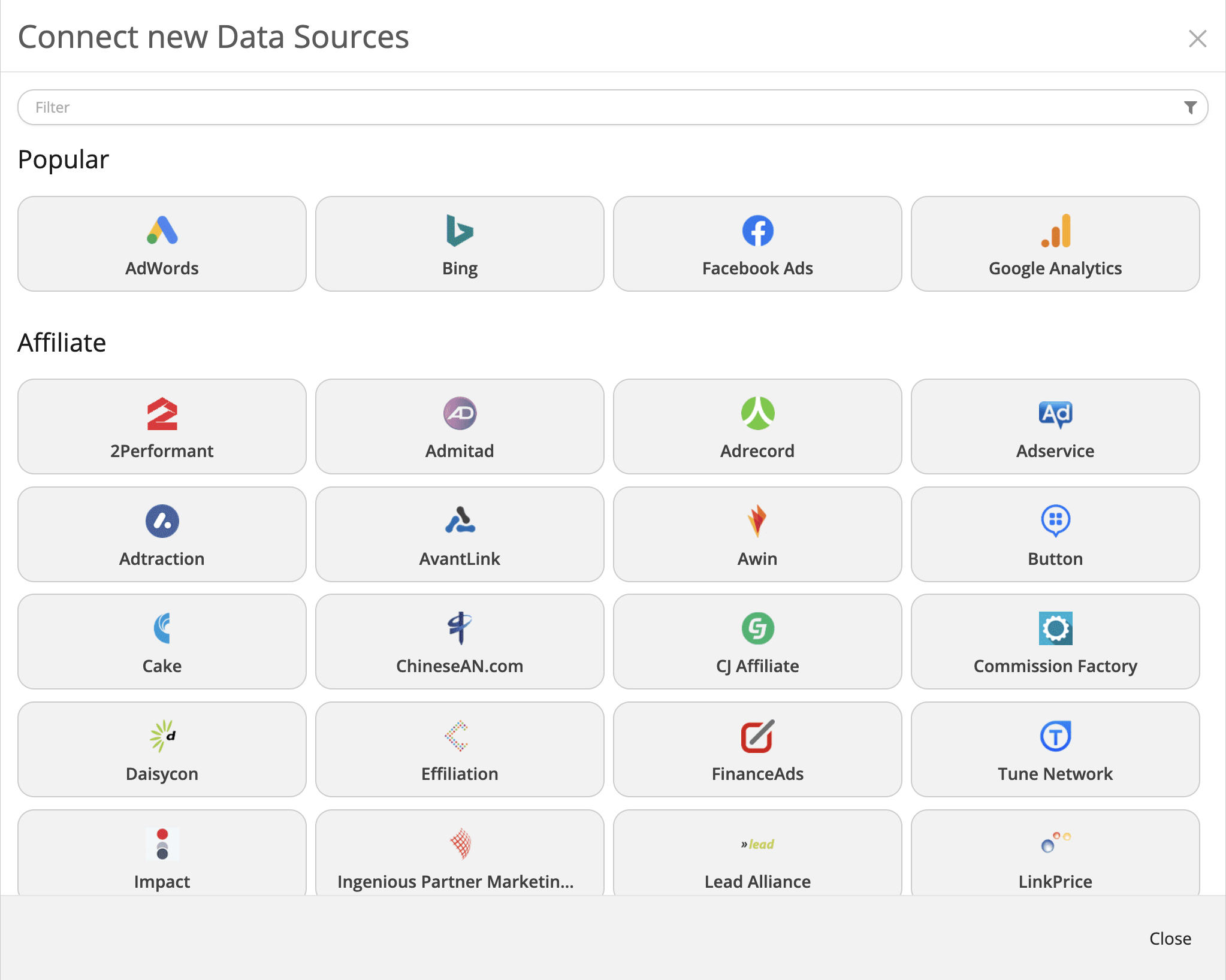 Funnel Software - Connect new data sources