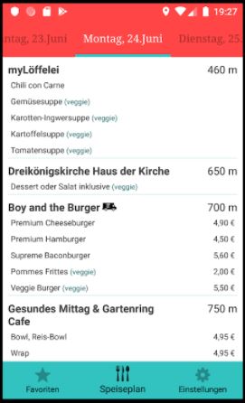 SpeiseplanApp screenshot: SpeiseplanApp mobile
