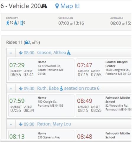 Stay within ride capacity while meeting individual mobility needs