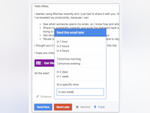 Mixmax Software - Automated scheduling tools allow users to write an email, then schedule it to send automatically at a later time