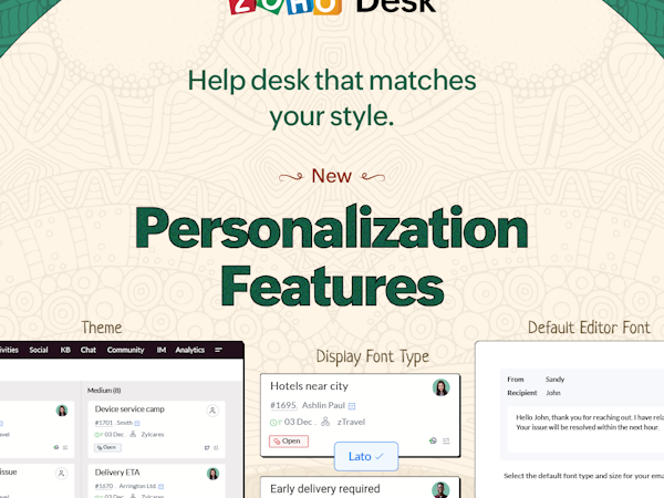 Zoho Desk Software - Personalization Features