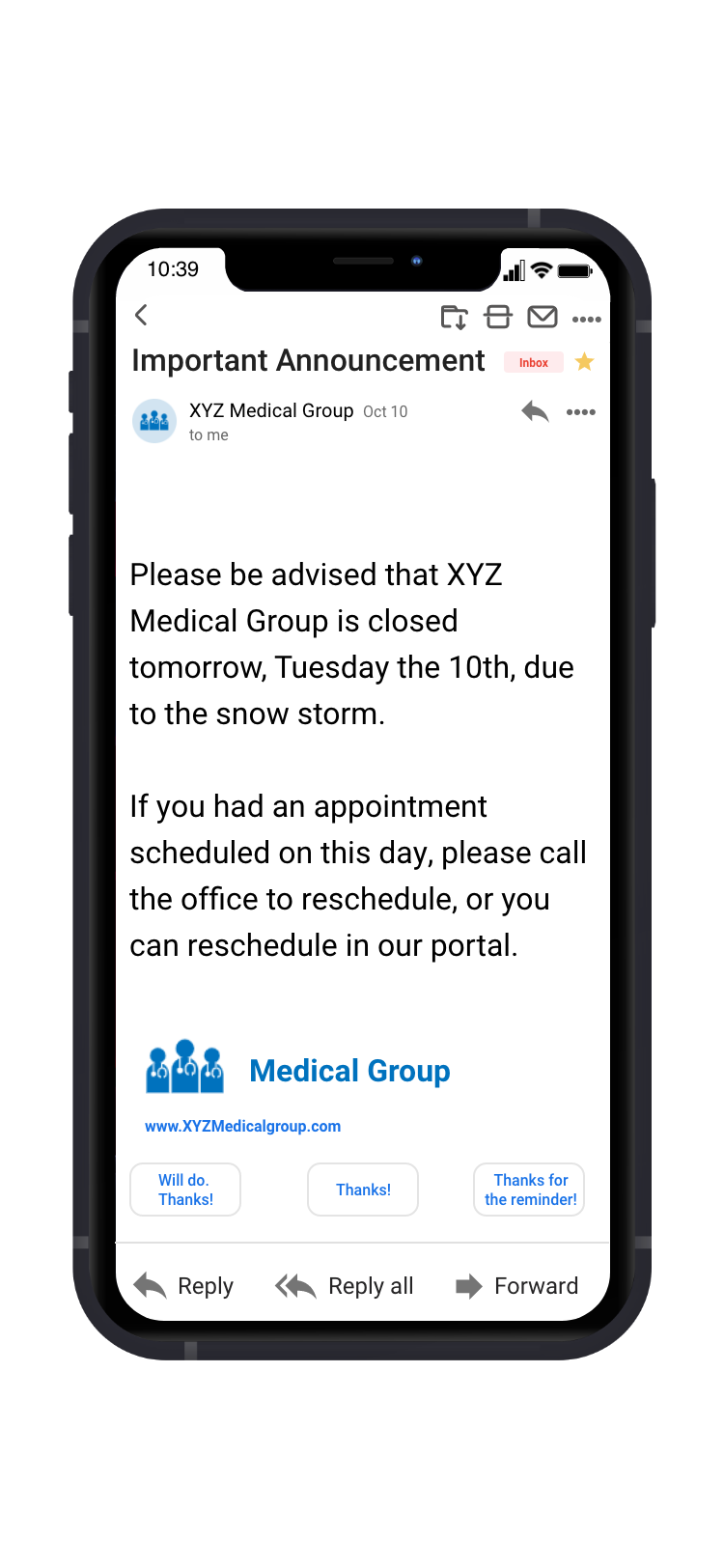 Bridge Patient Portal Software - Send broadcast messages to your patient population.