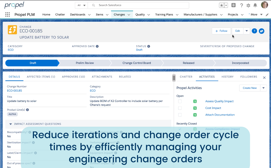 Propel Software - Engineering Change Orders