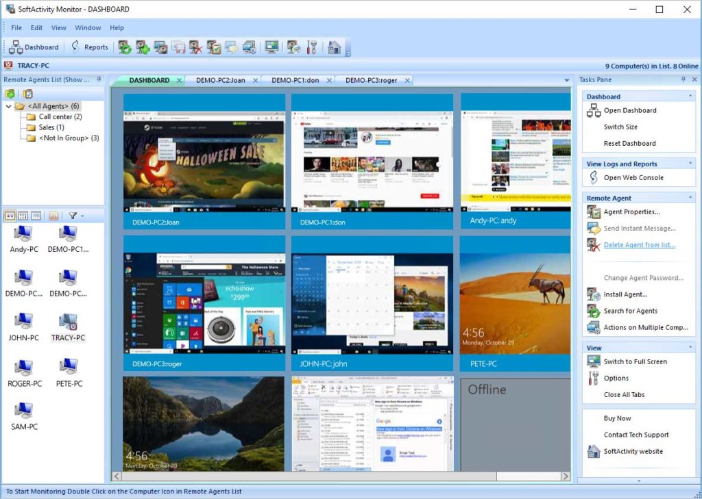 SoftActivity Monitor dashboard screenshot
