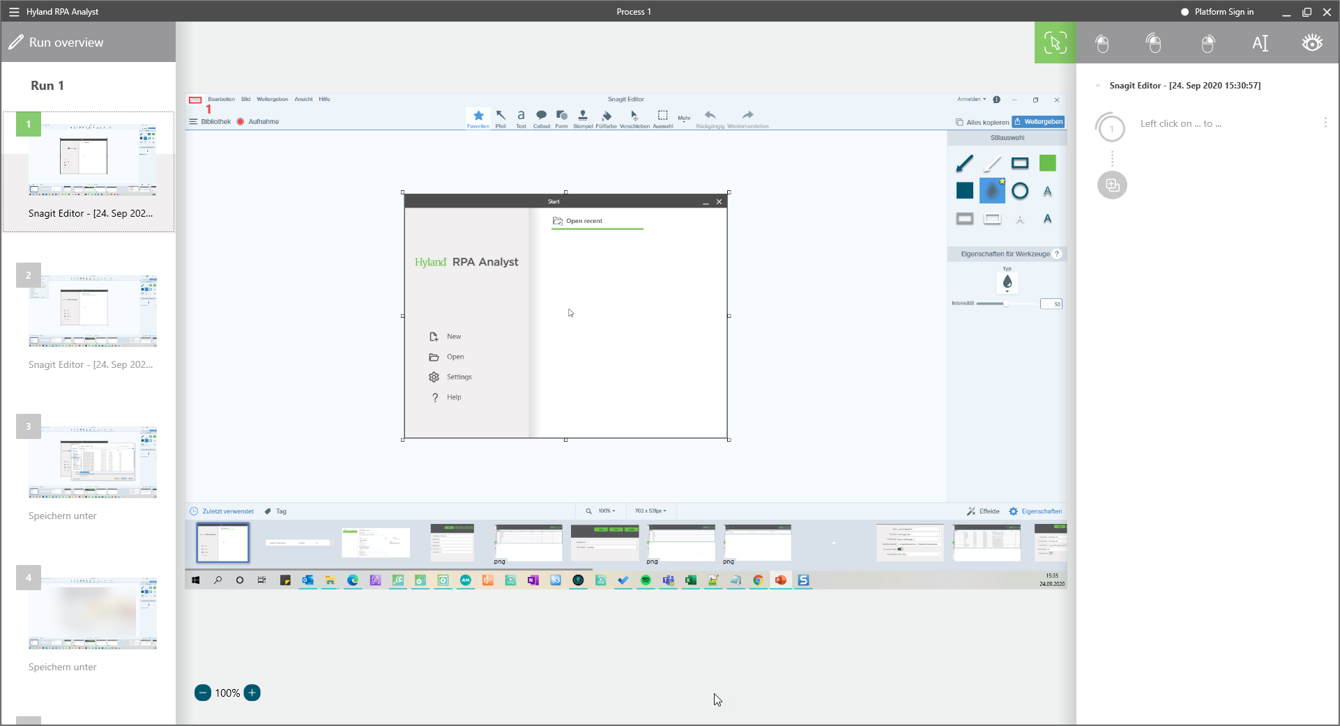 Hyland RPA screenshot: Hyland RPA Analyst