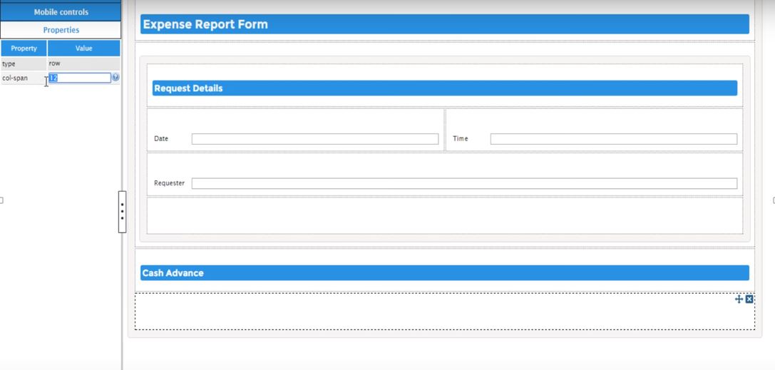 Expense report form