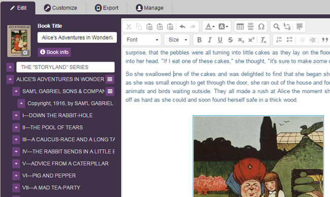 Kotobee Author screenshot: Kotobee Author chapter management