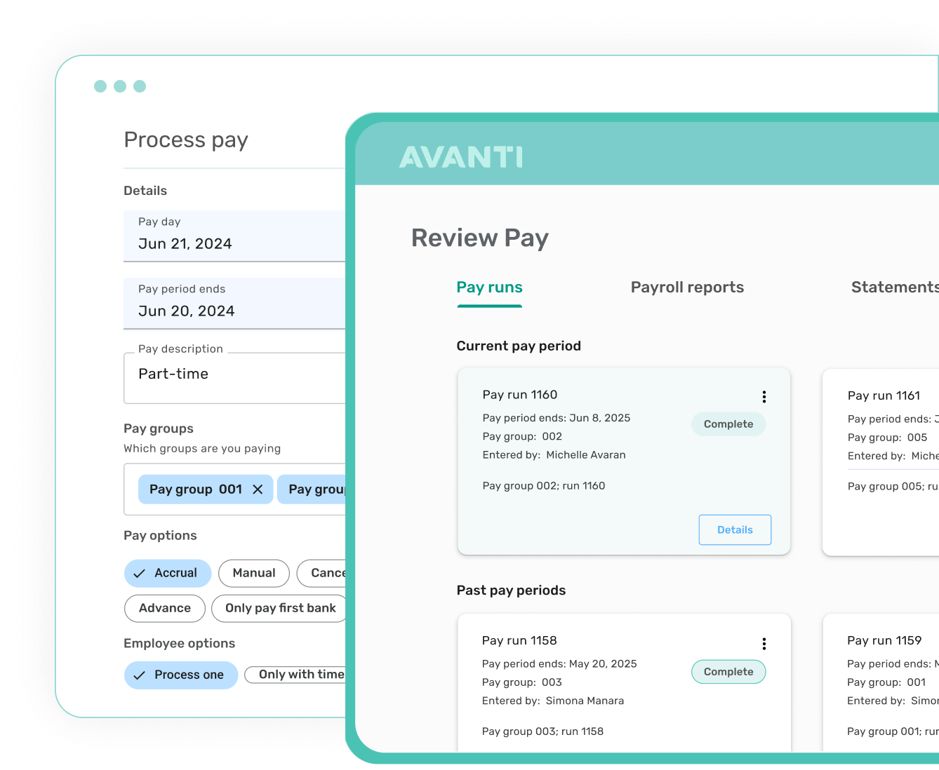 Avanti Software - We see smoother pay runs in your future. With Avanti’s in-house payroll software, you run payroll your way. Follow your own schedule and set custom rules that work for you.