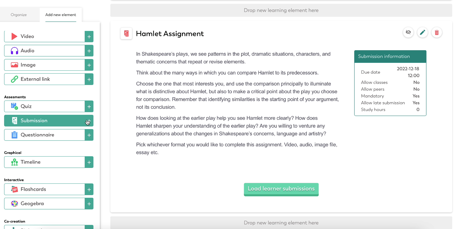 Create and grade assignments