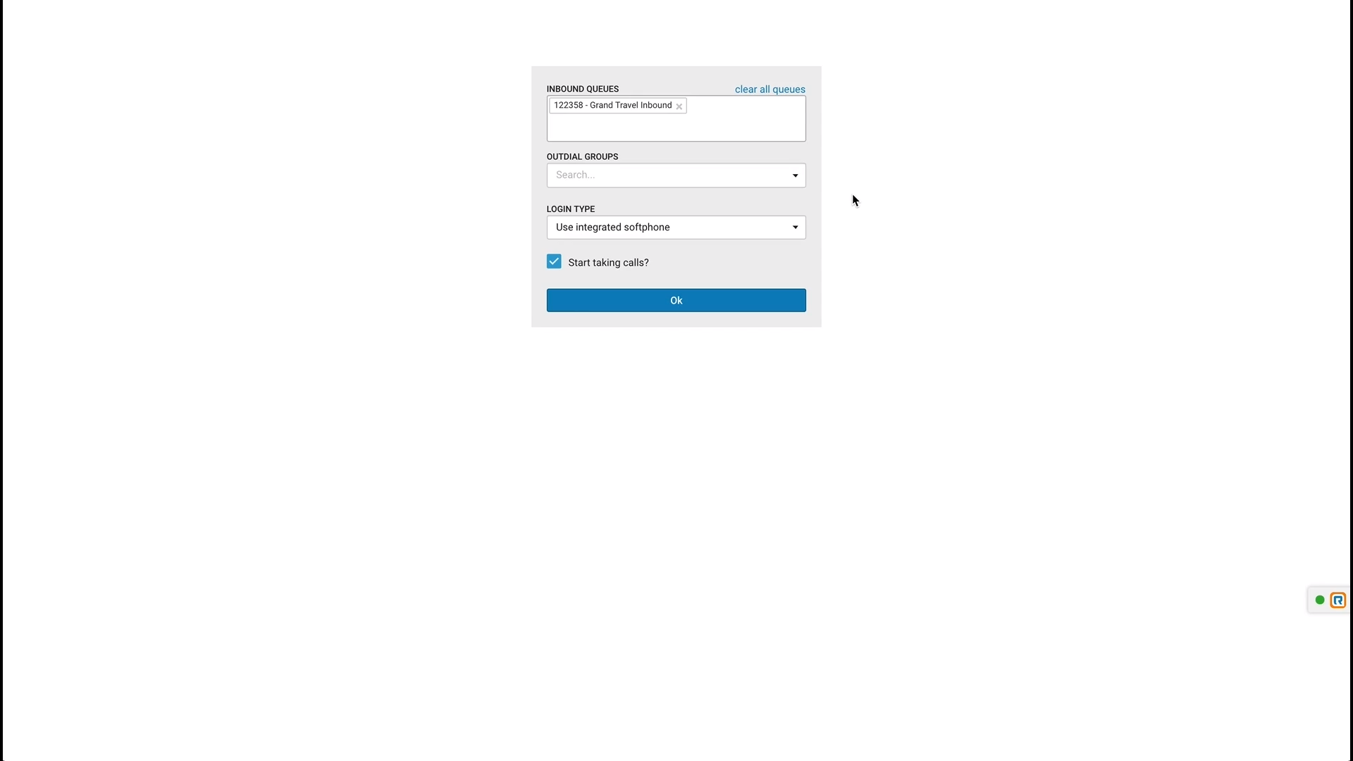 RingCentral Engage Voice inbound queues screenshot