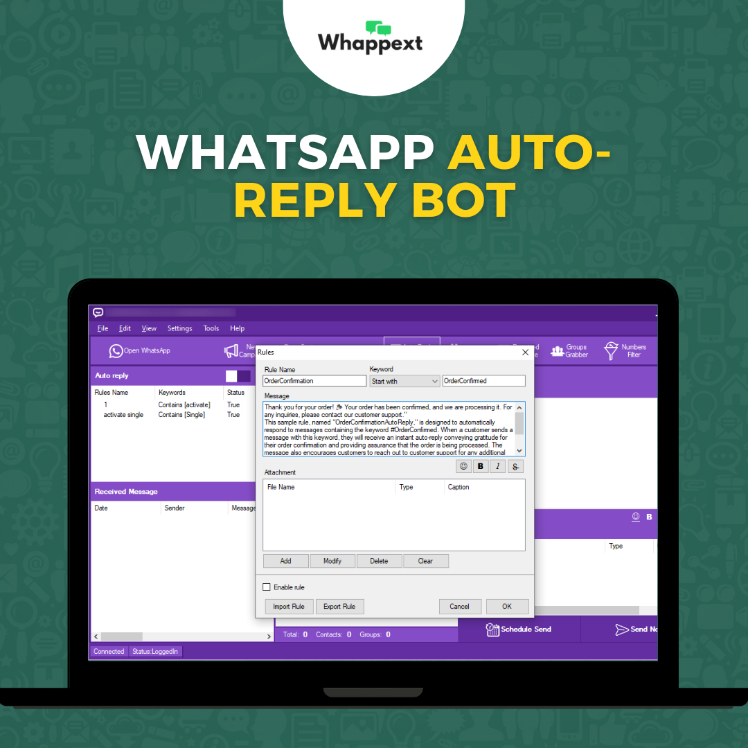 Whappext automate reply bot