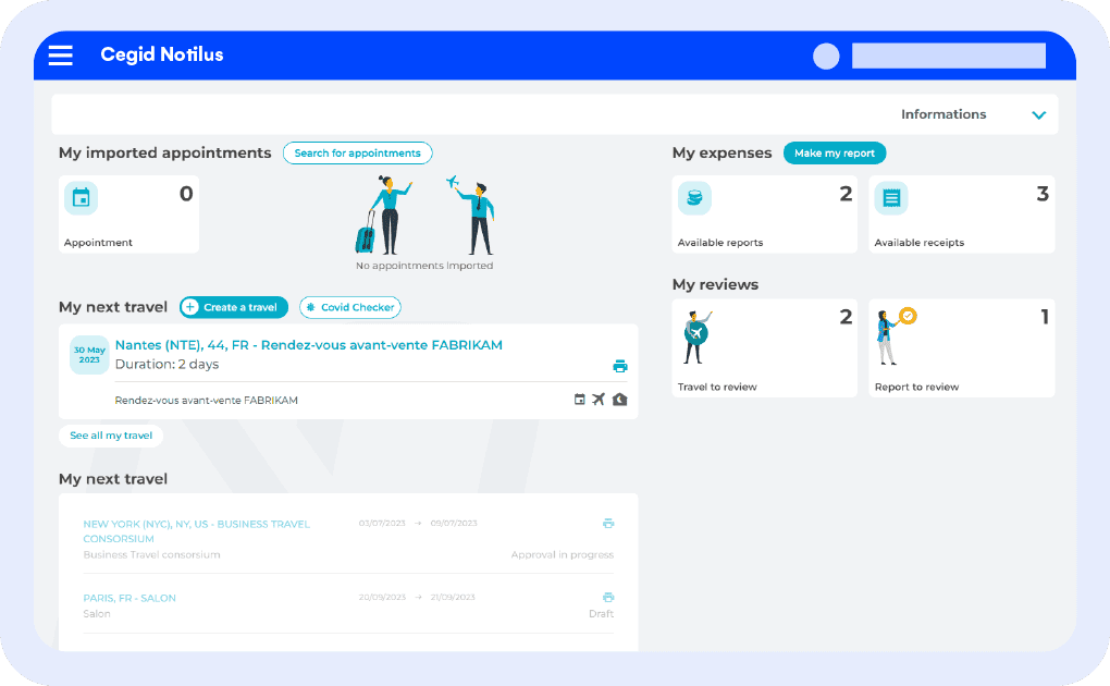 Cegid Notilus screenshot: Cegid Notilus travel information 