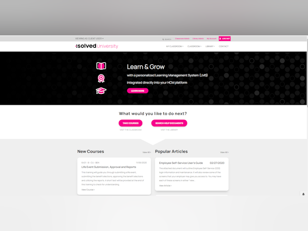 isolved Software - LMS Main Page