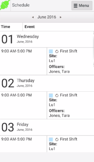 OfficerReports.com scheduling