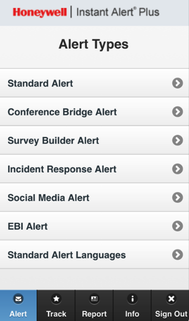 Instant Alert notification types