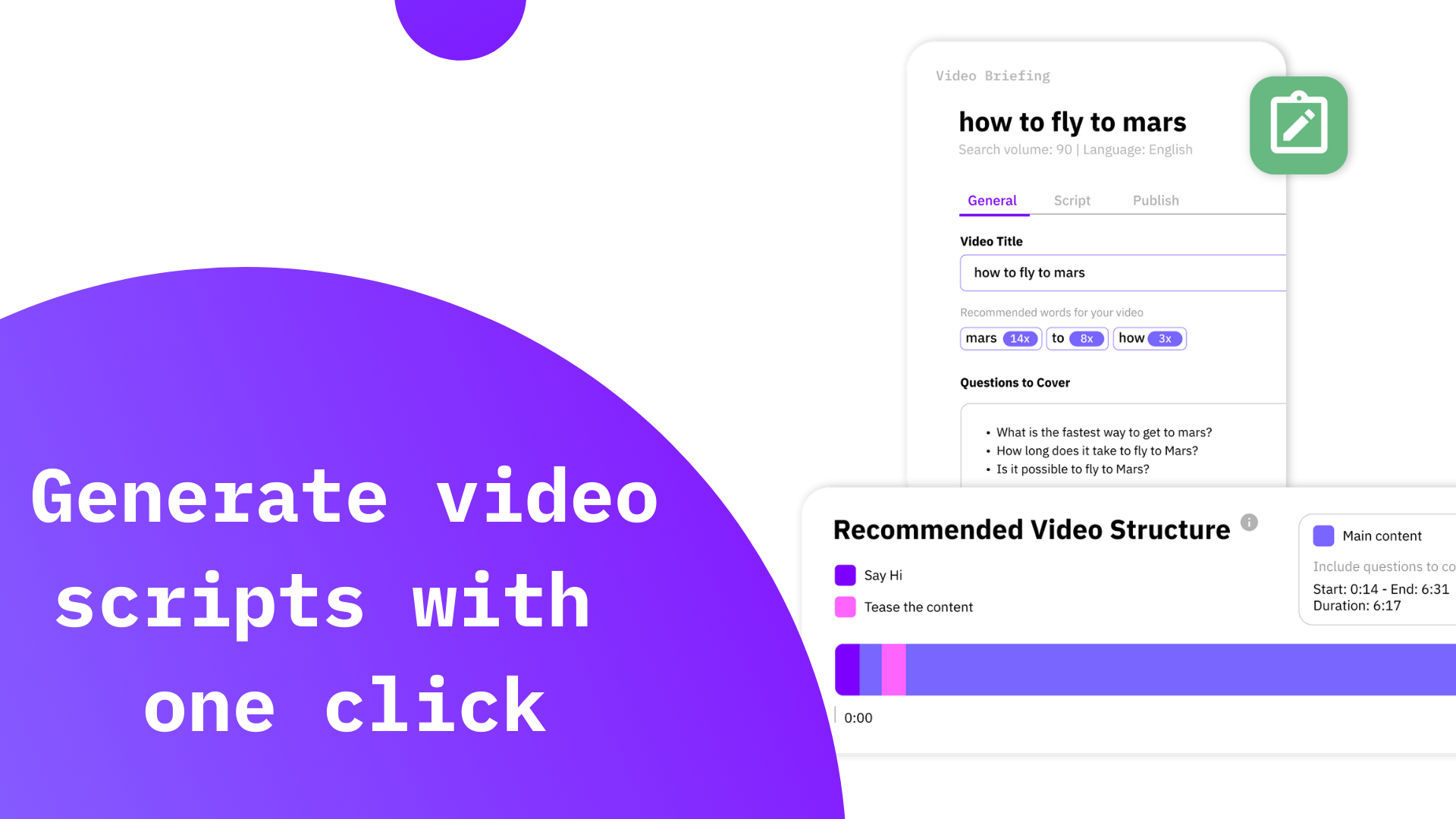 tubics Software - Get video scripts with one click