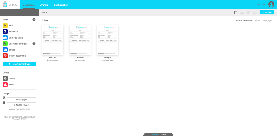 AIDA Software - AIDA document archiving