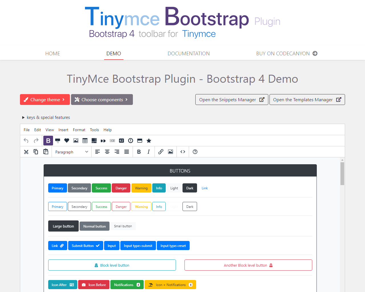 TinyMce Bootstrap plugin's home page