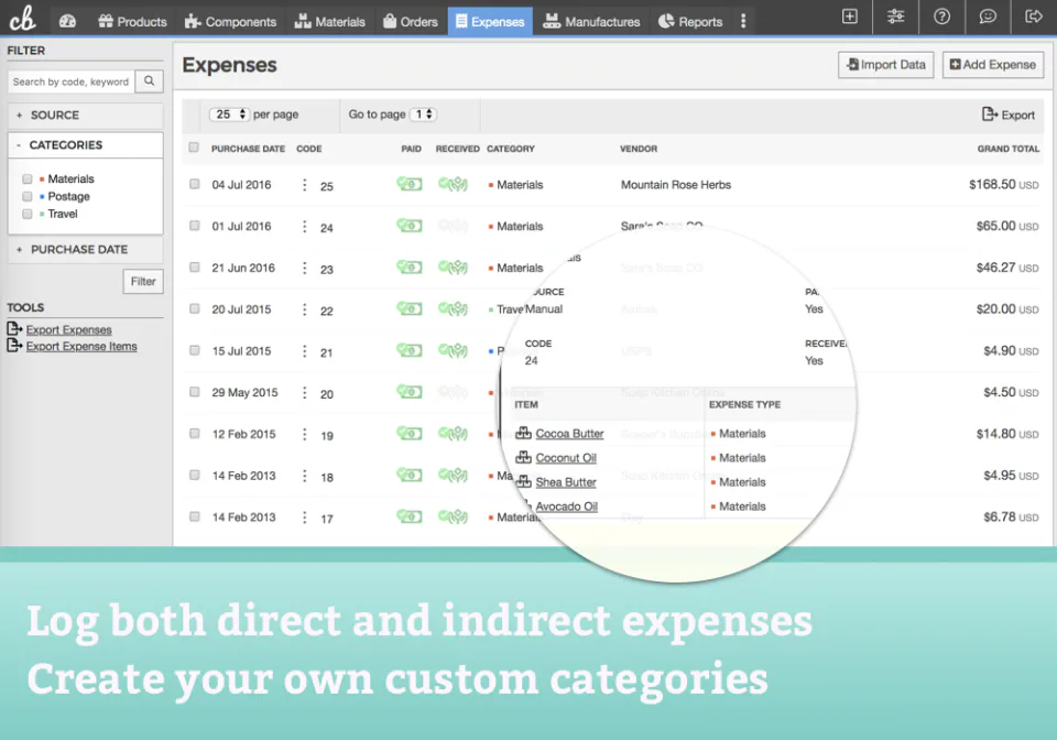 Craftybase Software - Expense Tracking